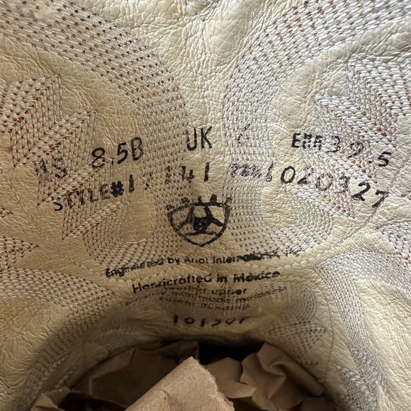 Ariat Two-Tone Western Cowboy Boots Women’s 8.5B – Brown & Navy Leather - Picture 8 of 8